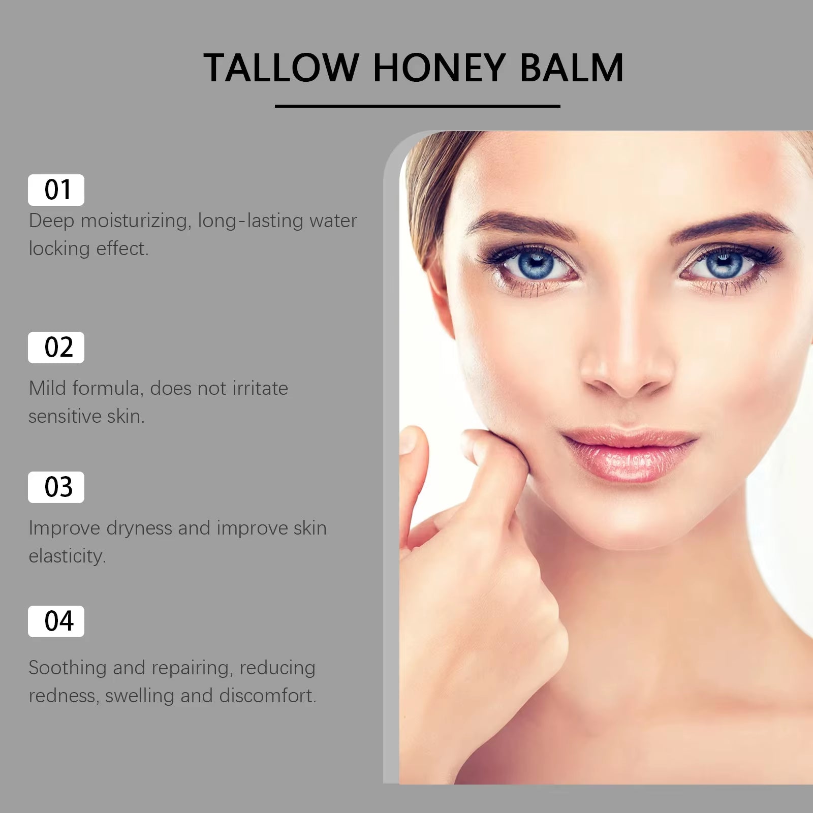 Tallow Honey Balm Firming Nourishing & Hydrating Skin Care Smoothing Soothe Skin Improves Elasticity Tallow Honey Moisturizer